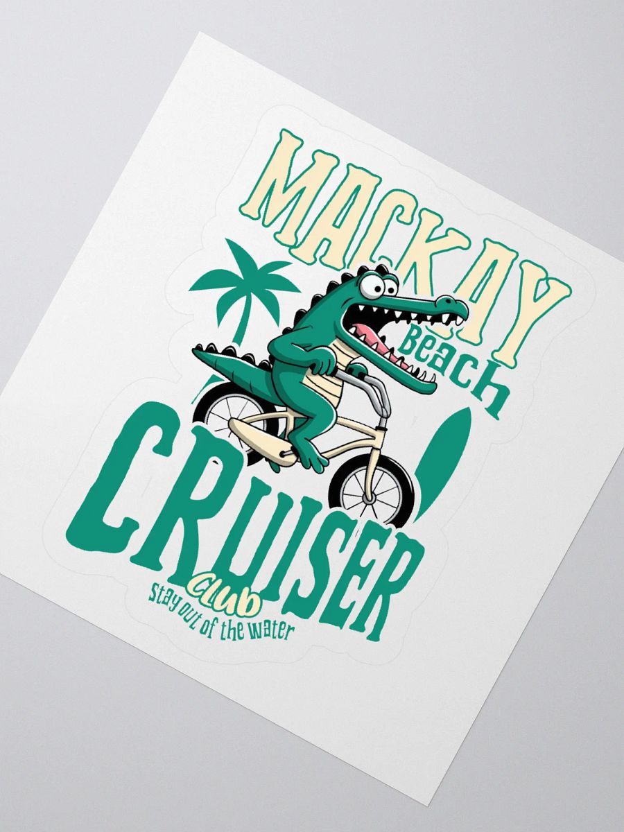 Mackay Beach Cruiser Crocodile Sticker – Funny Bicycle Sticker | Mackay Beach Vibes product image (2)