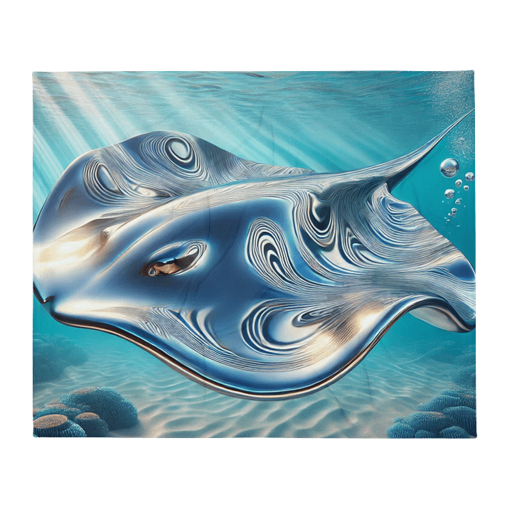 Liquid Metal Stingray Throw Blanket 50"x60" product image (1)