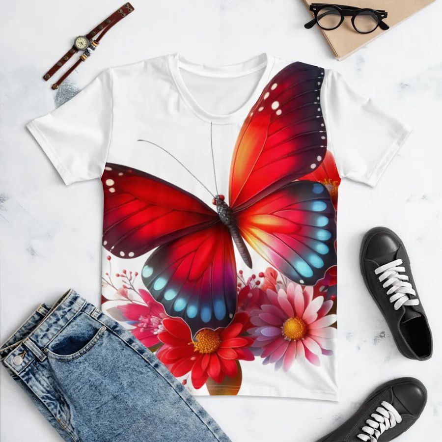Vibrant Butterfly Paradise Women's T-Shirt product image (4)