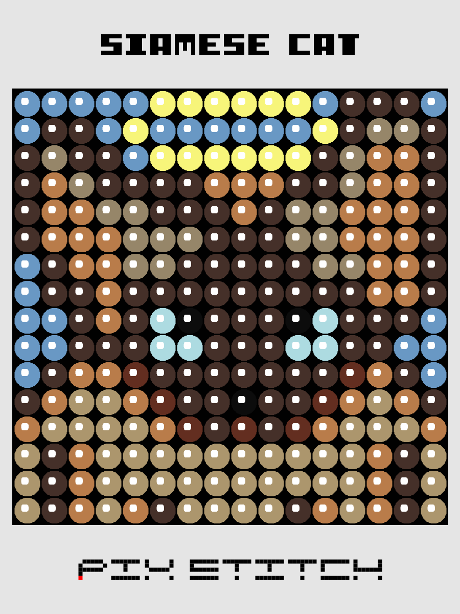 Siamese Cat Pixel Art product image (1)