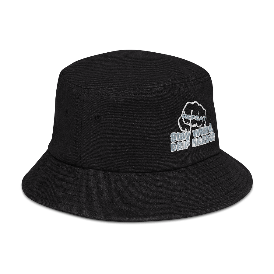 REPEAT: Stay Weird, Drip Harder Denim Bucket Hat product image (3)