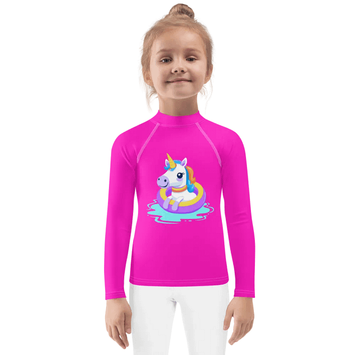 Magical Unicorn Pool Float Kids Rash Guard product image (1)