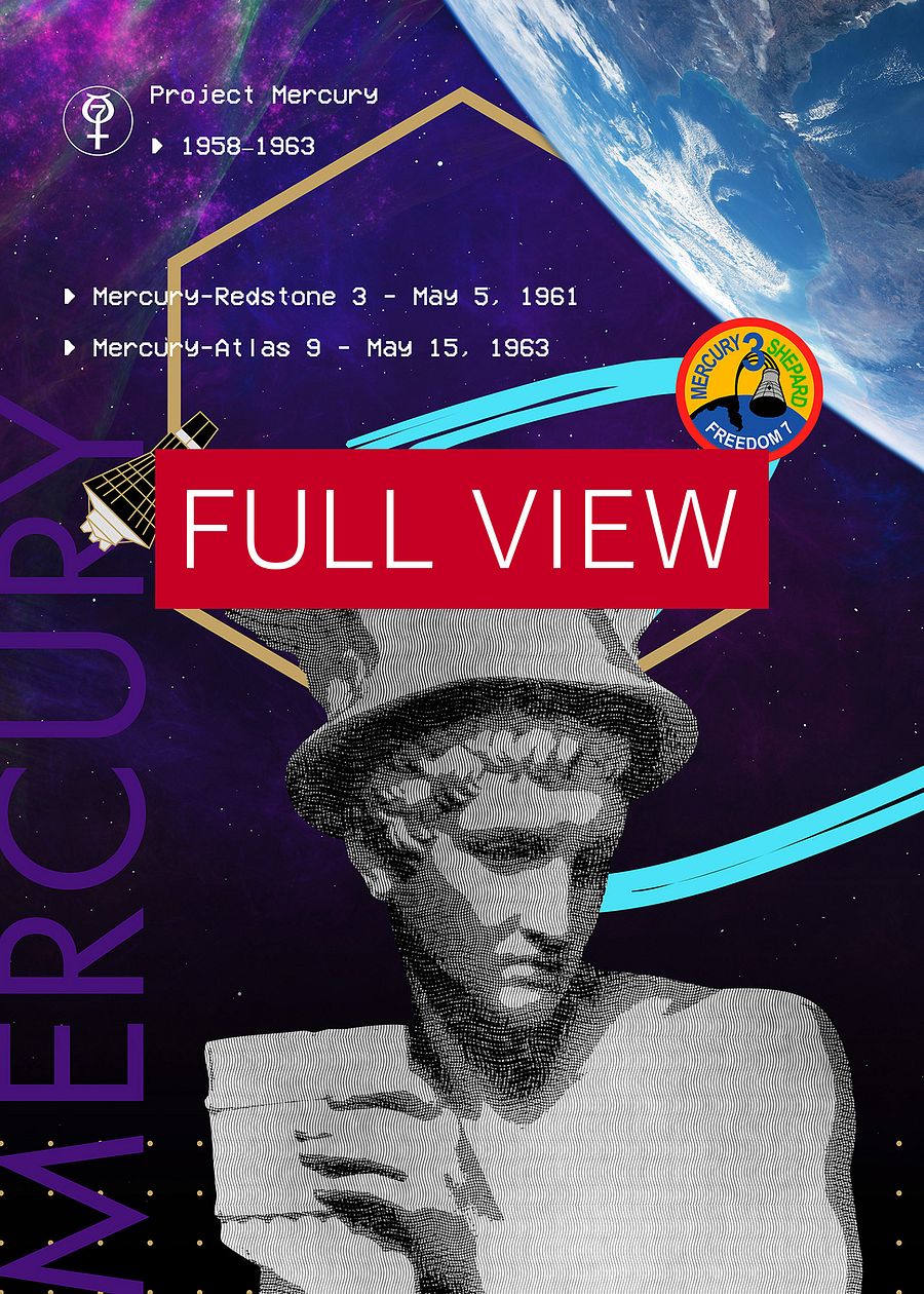 Synthwave NASA Project Mercury (1958–1963) [synthwave/vaporwave/retrowave] — space poster, retrowave poster, neon poster, aesthetic poster product image (3)