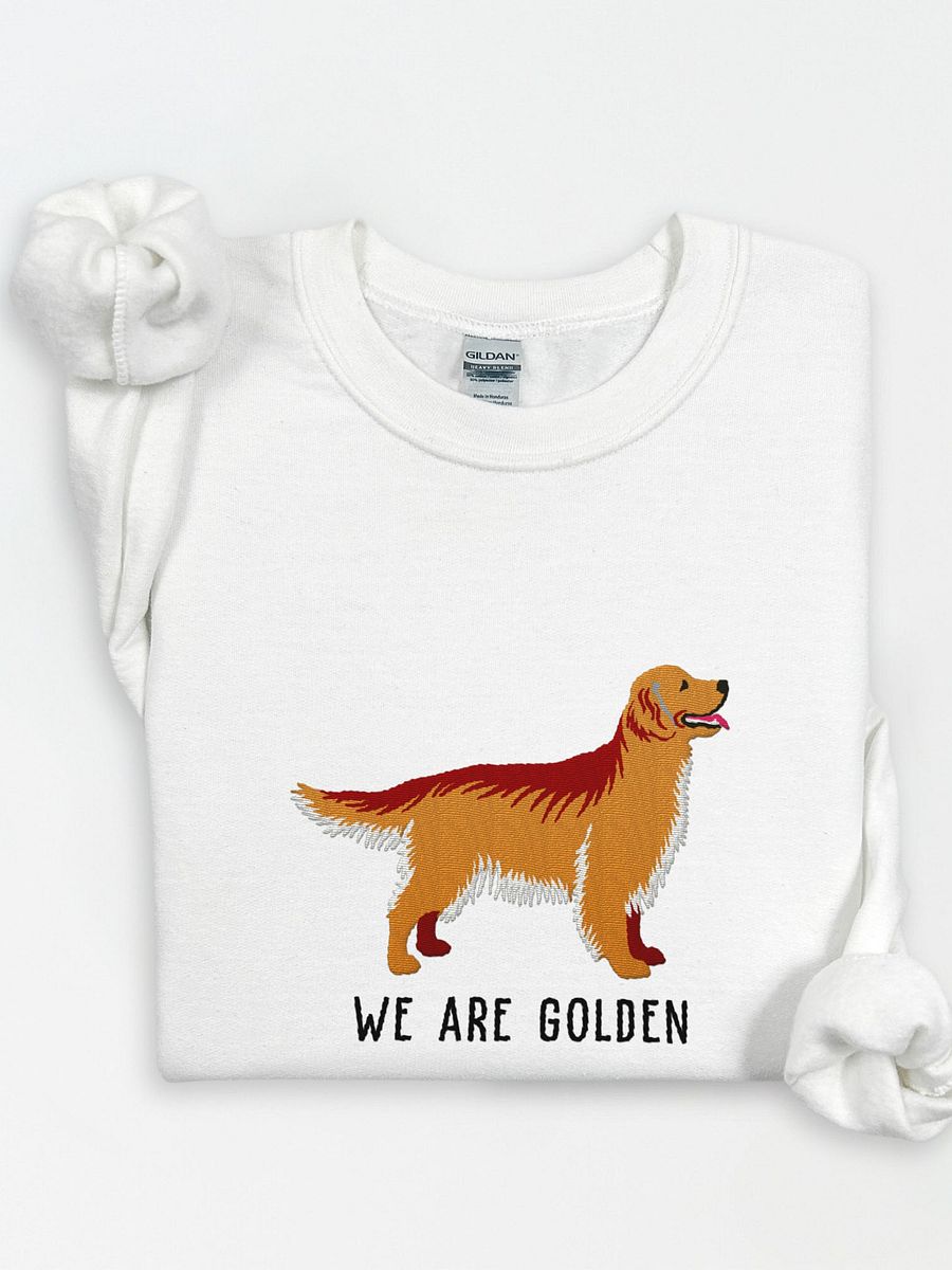 We Are Golden Sweatshirt (Embroidered) of a Golden Retriever product image (1)