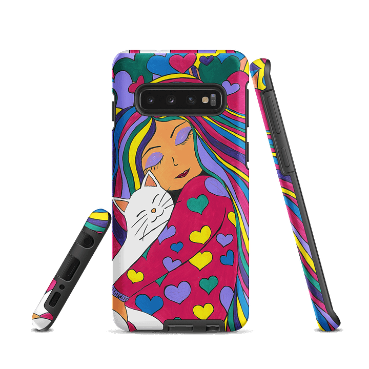 Girl with the white cat (art by Dina R.) acrylic painting picture - Tough Case for Samsung product image (2)
