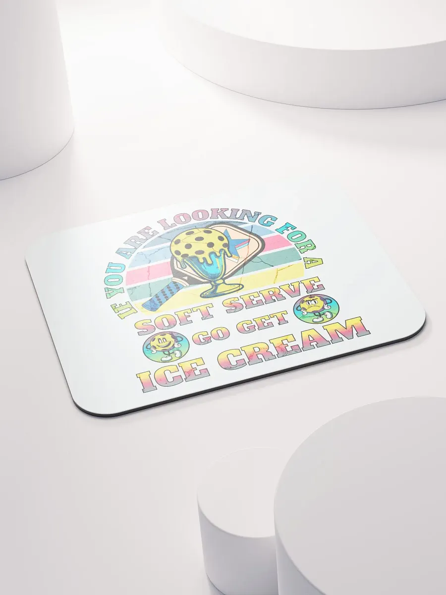 Soft Serve Go Get Ice Cream Pickleball Whimsical Vintage Mouse Pad product image (4)