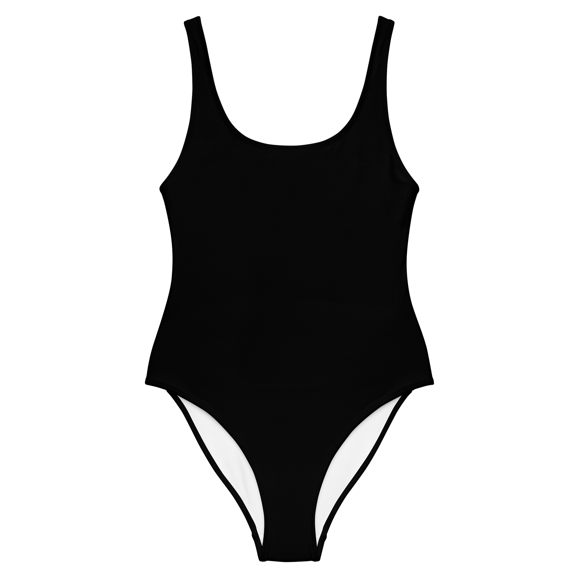 Black Solid Color Retro Inspired Women's One Piece Swimsuit product image (1)