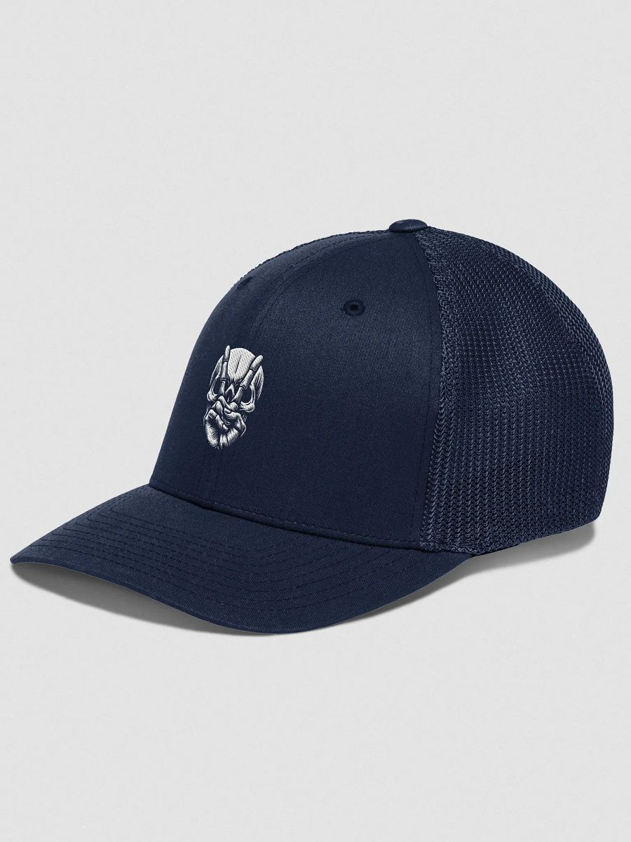 Pixelated Skull Flexfit Trucker Hat | AI Design peace skull image product image (3)