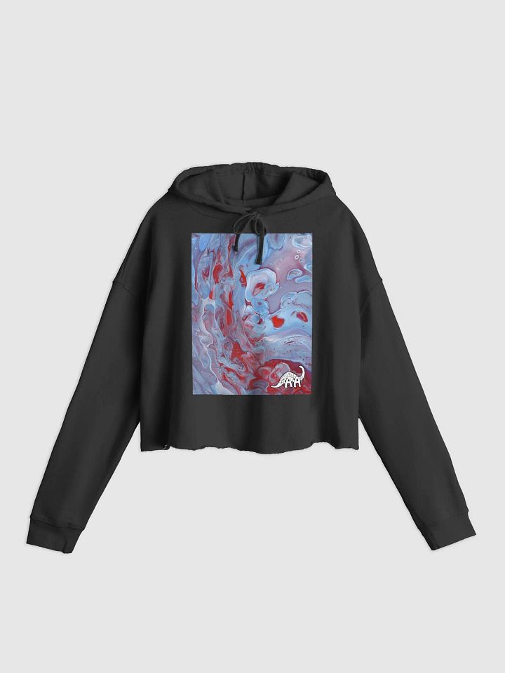 Neon Blue Fluid Acrylic Crop Hoodie product image (1)