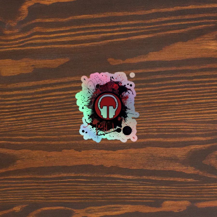 Paint Splat Headphones Holographic Sticker product image (3)