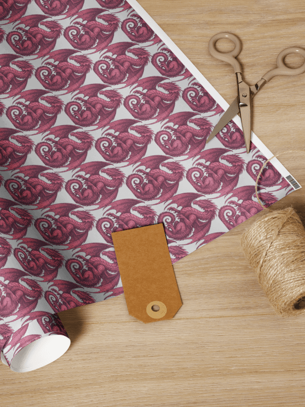 🐉 Pink Dragon Wrapping Paper – Wrap It in Flame and Feminine Power product image (1)
