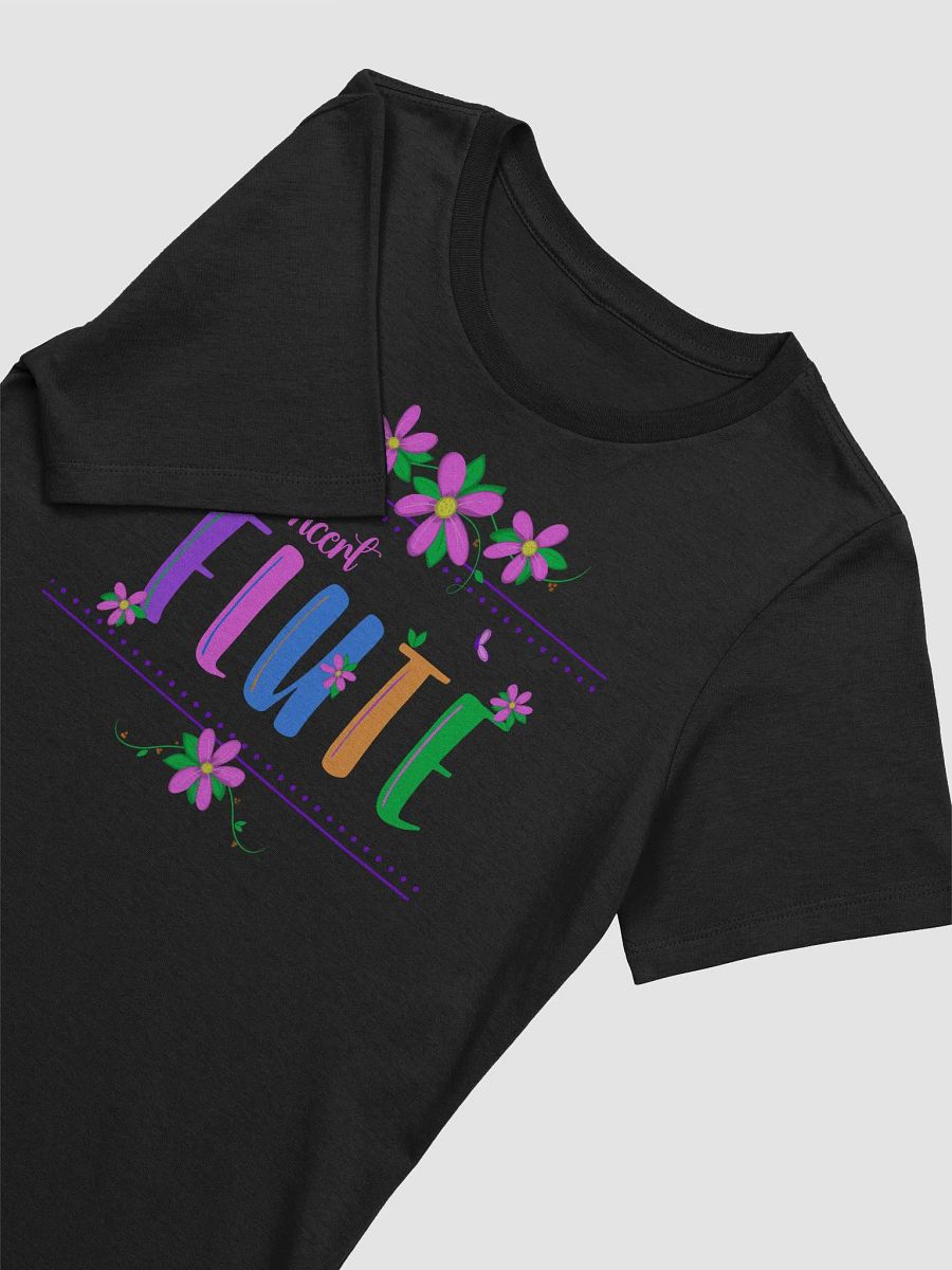 Relaxed Fit - Floral Flute Women's T-Shirt (Bl or Wh) - Pink Concert Flute Letters product image (3)