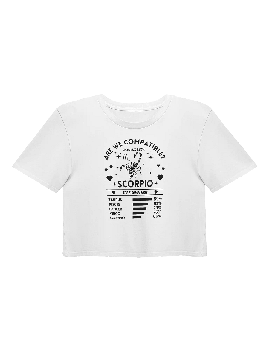 Scorpio Zodiac Sign Romantic Compatibility - Light Colors - AS Colour Women's Premium Crop Top product image (3)