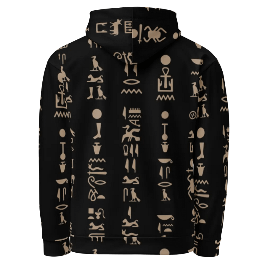 Isis Black Hieroglyphs All-Over Print Unisex Hoodie product image (3)