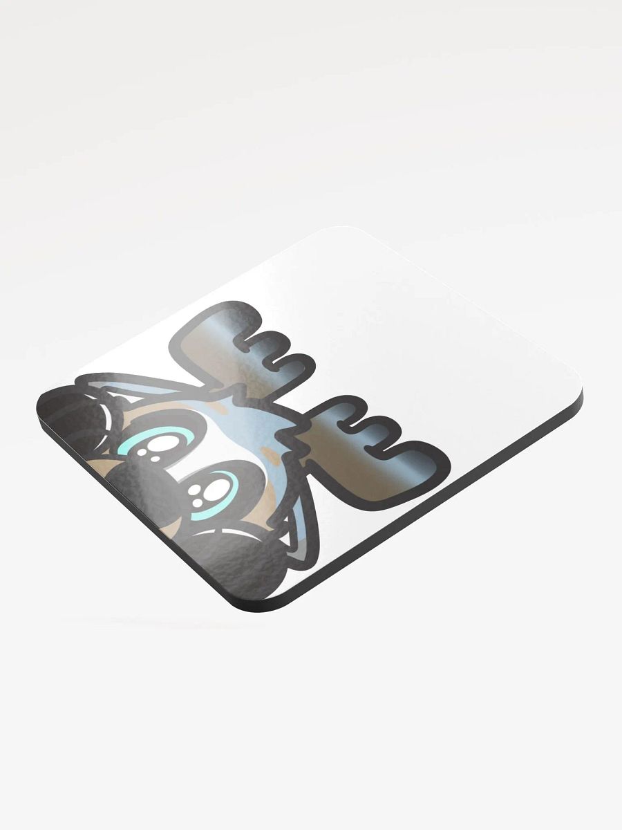 White Lurky Gloss-Coated Cork Coaster product image (3)