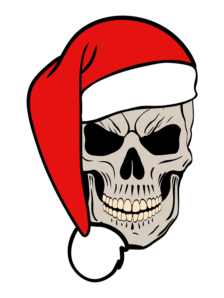 Skull And Santa Hat PNG Digital Product product image (1)