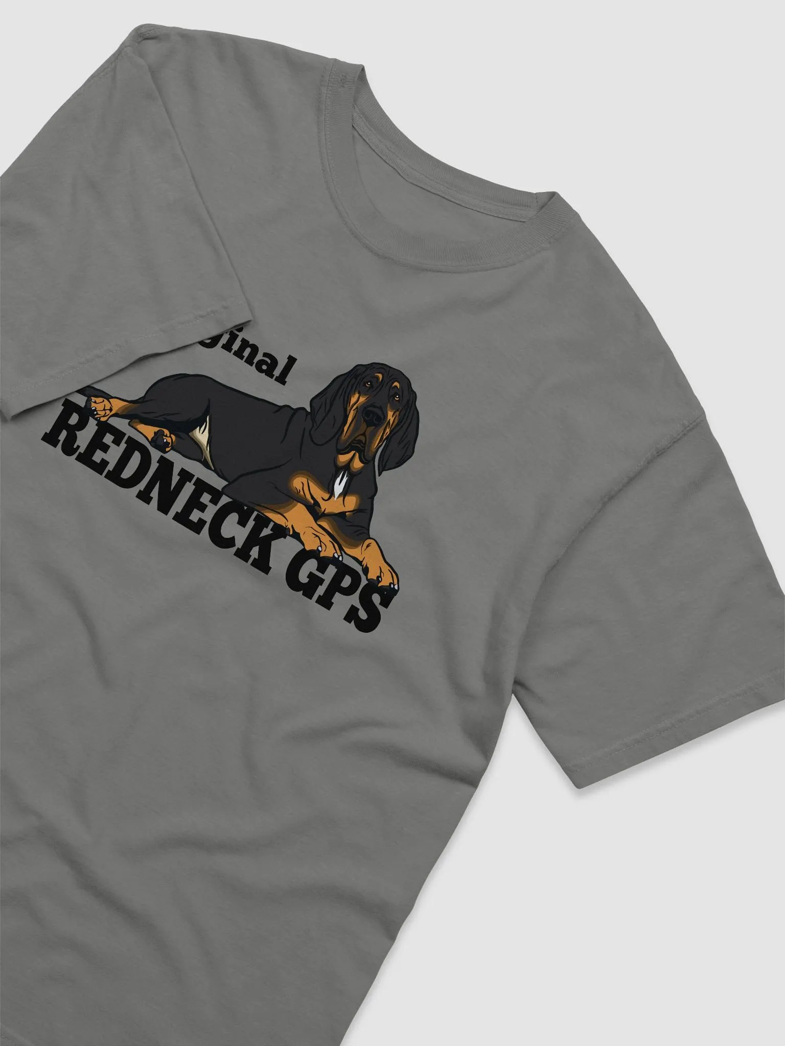 The Original Redneck GPS T-Shirt of a Bloodhound (Black and Tan) | Funny T-Shirt for Bloodhound Paw-rents product image (16)