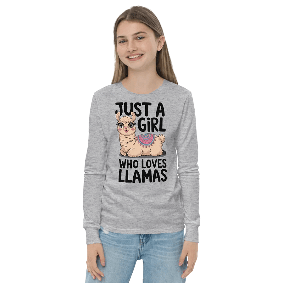 Llama Lover's Long Sleeve Tee for Girls product image (4)