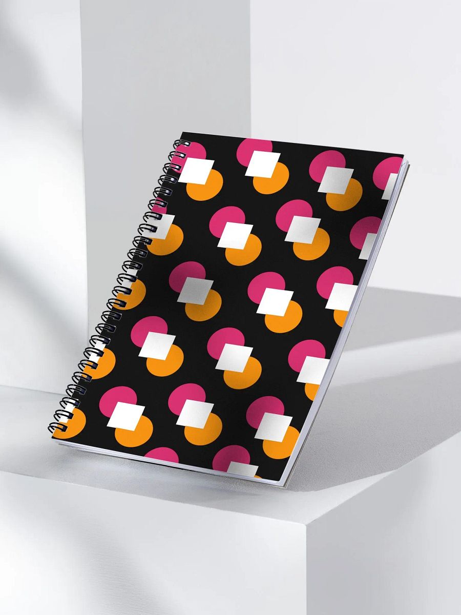 Circles and Squares Pattern Design Sprial Notebook product image (3)
