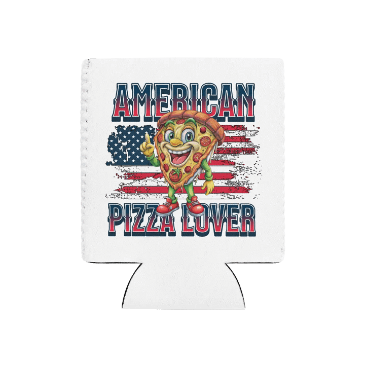 American Pizza Lover Patriotic Can Cooler product image (1)