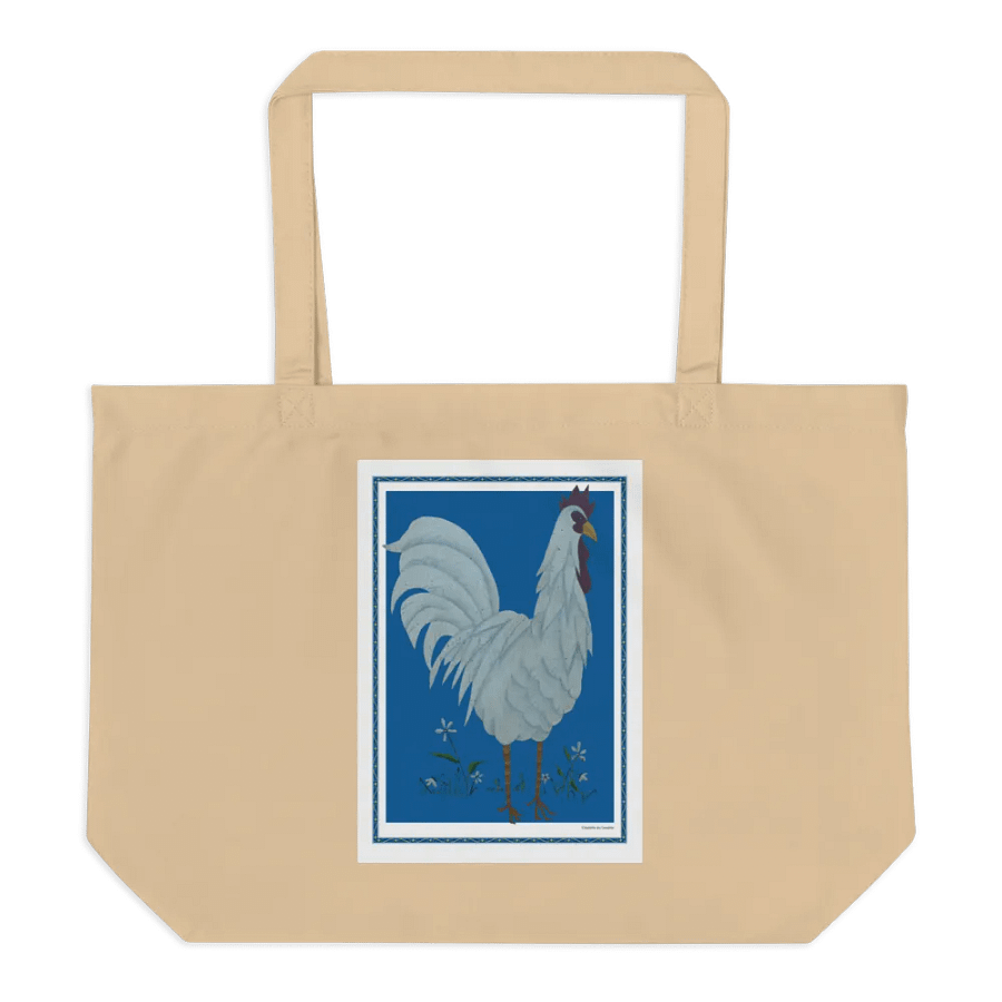 Eco Friendly Tote Bag with Chicken and Blue Background product image (6)