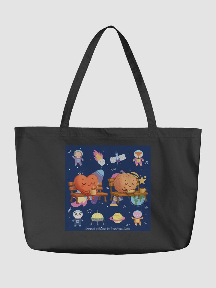 Space Besties - Kawaii Astronaut Animals Organic Cotton Tote Bag (Double-Sided Print) product image (2)