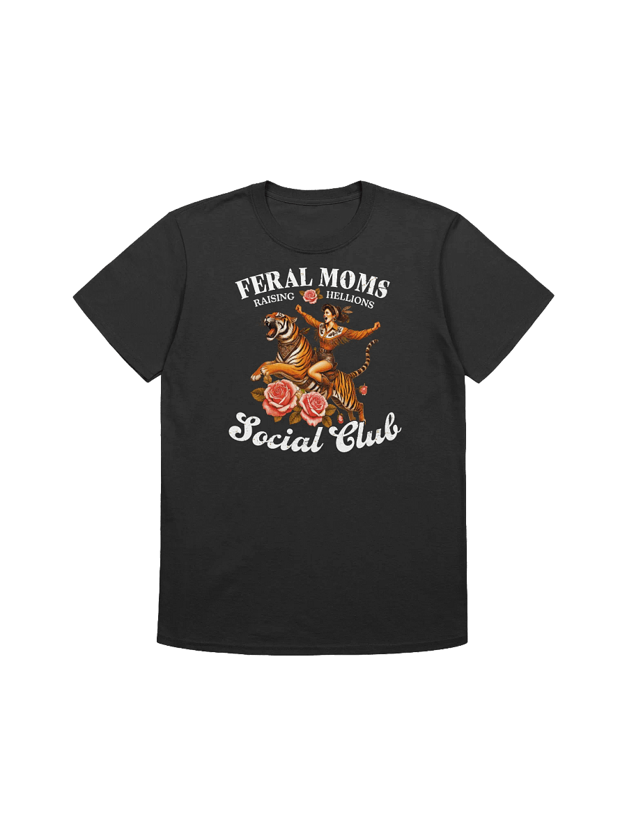 Feral Moms - Tiger Riding Rebel Mother Graphic T-Shirt product image (7)