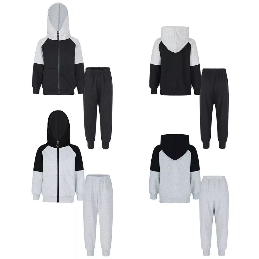 Kids Boys Hooded Joggers Sport Suit Activewear Tracksuit Lounging Outfits Gym product image (3)