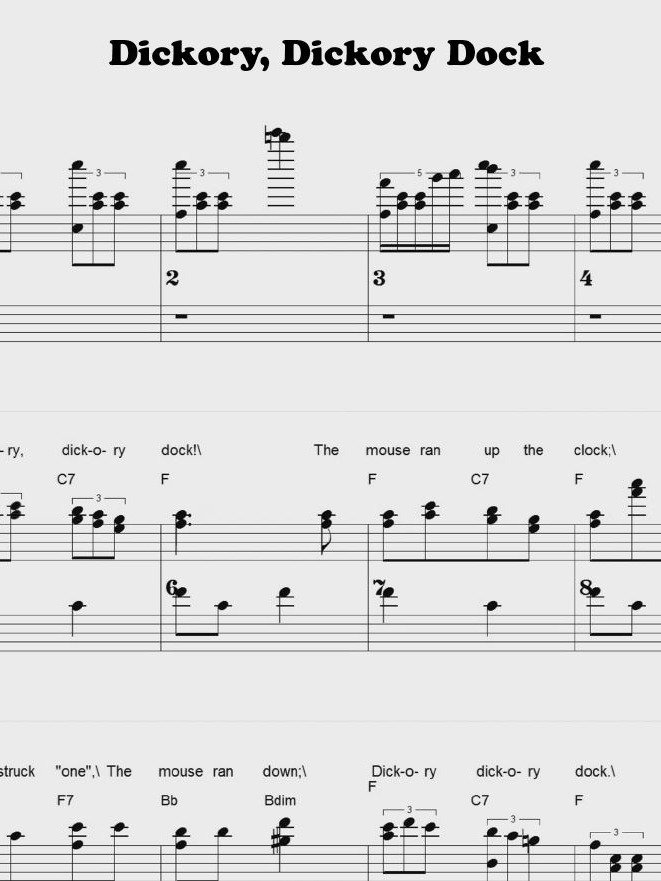 Dickory, Dickory Dock - CS - Piano sheet music product image (1)
