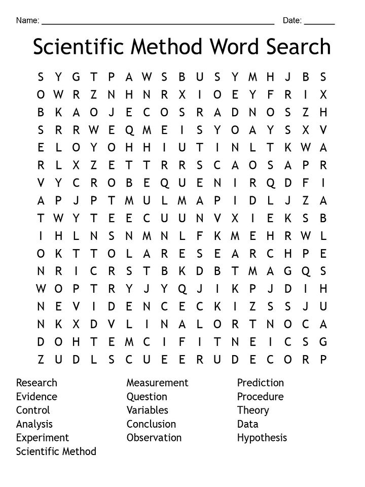 Printable Scientific Method Word Search – 16 Key Vocabulary Puzzle Activities! product image (1)
