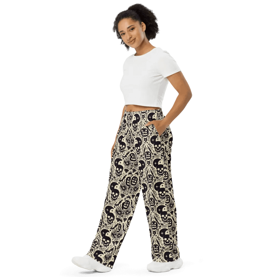 Moonlit Gothic All-Over Wide-Leg Pants product image (10)