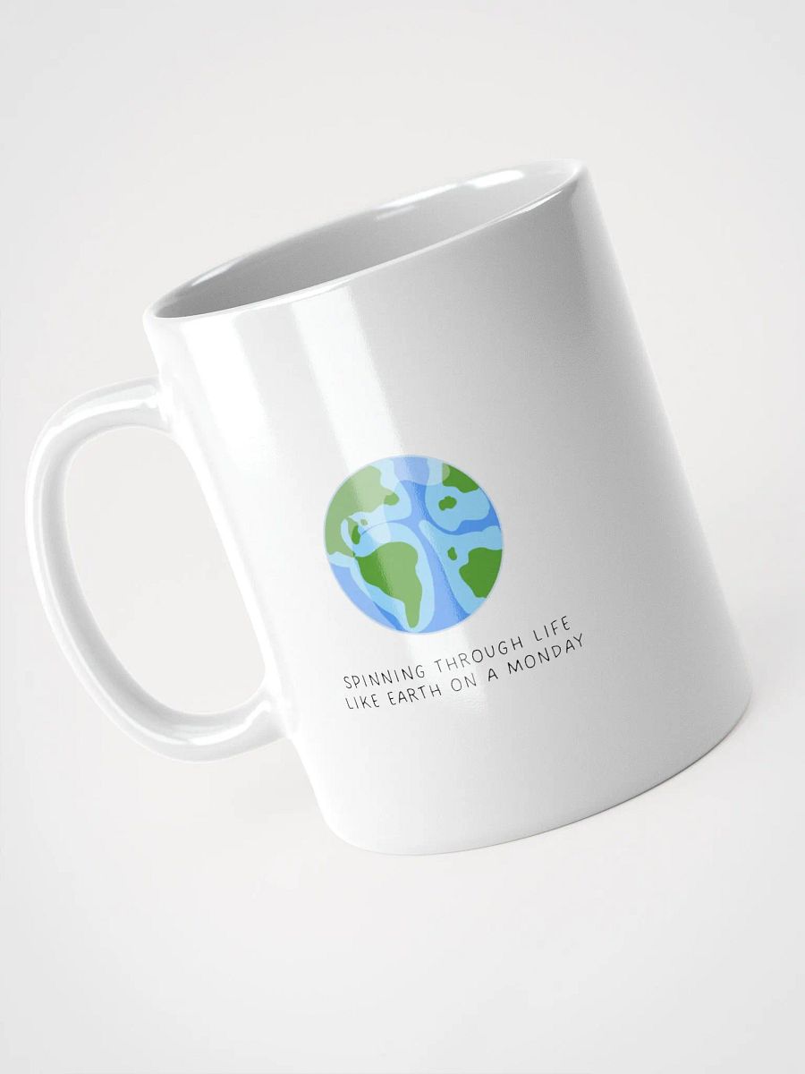 Cartoon Globe Earth White Glossy Mug | Space-themed Daily Essentials product image (2)