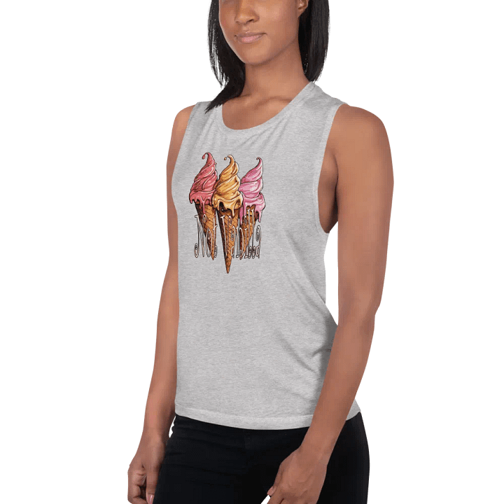Not Vanilla threesome of ice cream cones flowy tank product image (14)