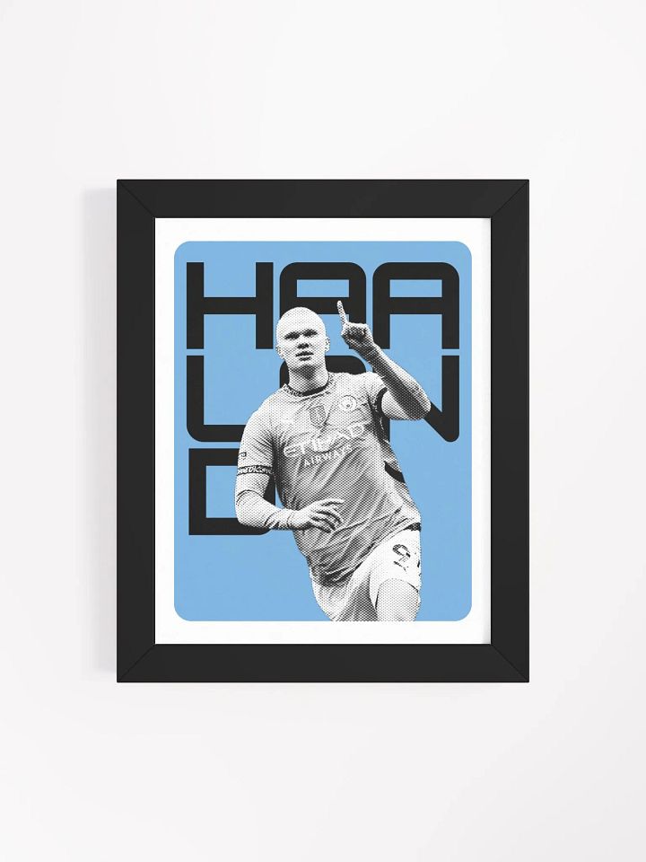 Erling Haaland BW Manchester City Name Art Framed Print product image (2)