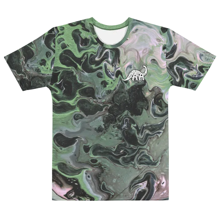 Metallic Green Fluid Acrylic T-Shirt product image (2)