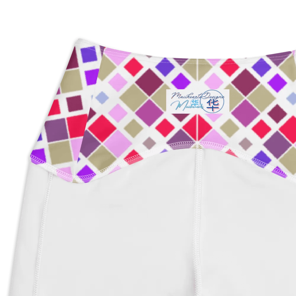 Colorful Square Pattern Design Leggings with Pocket - v10 product image (7)