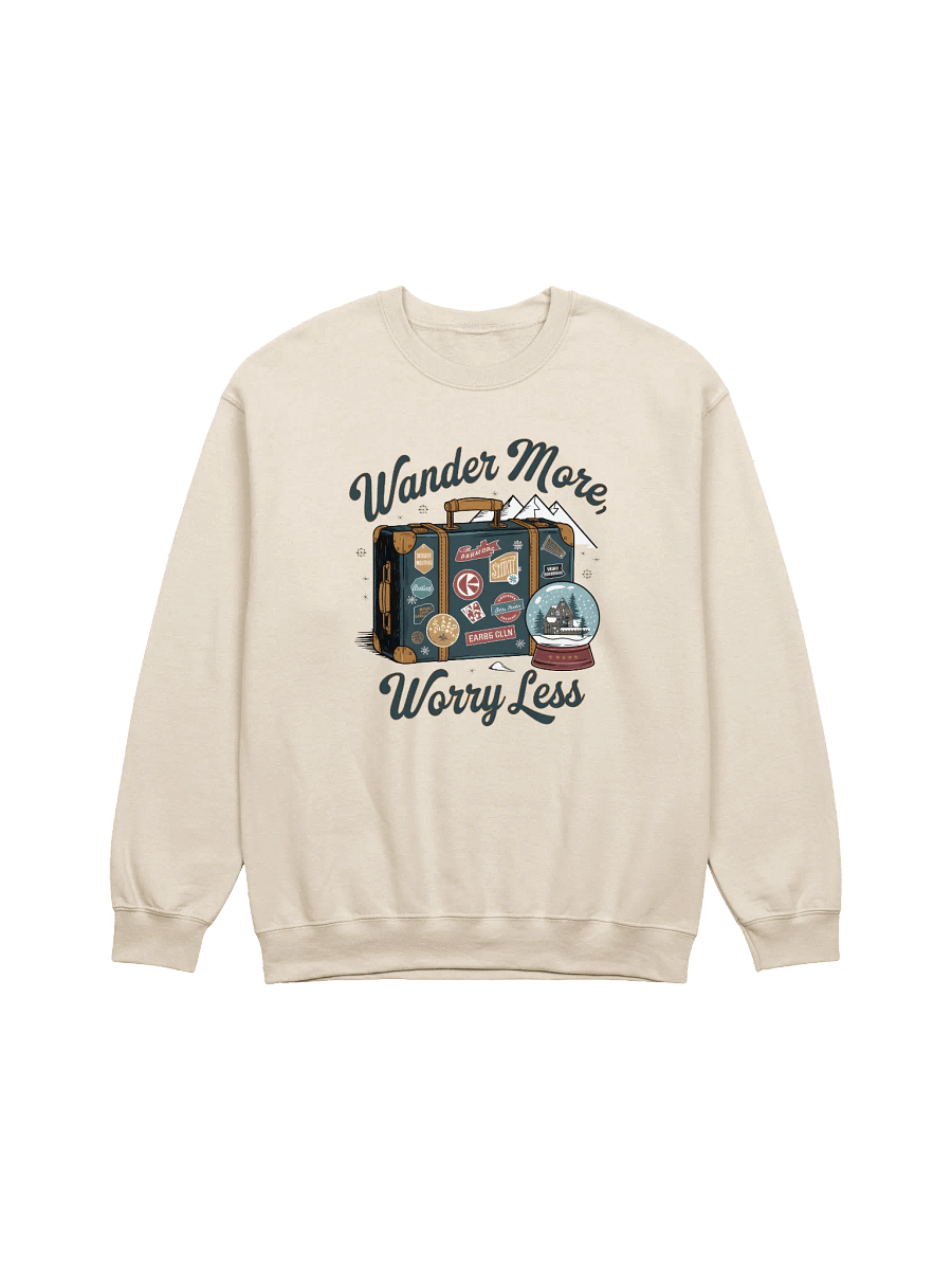 Wander More Worry Less – Cozy Christmas Sweatshirt for Holiday Comfort product image (1)