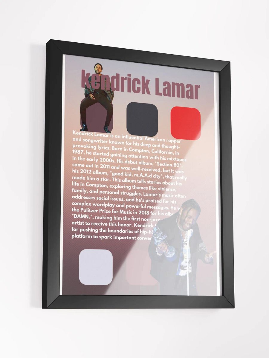 (12x16in) Kendrick Lamar: Framed Matte Poster product image (3)