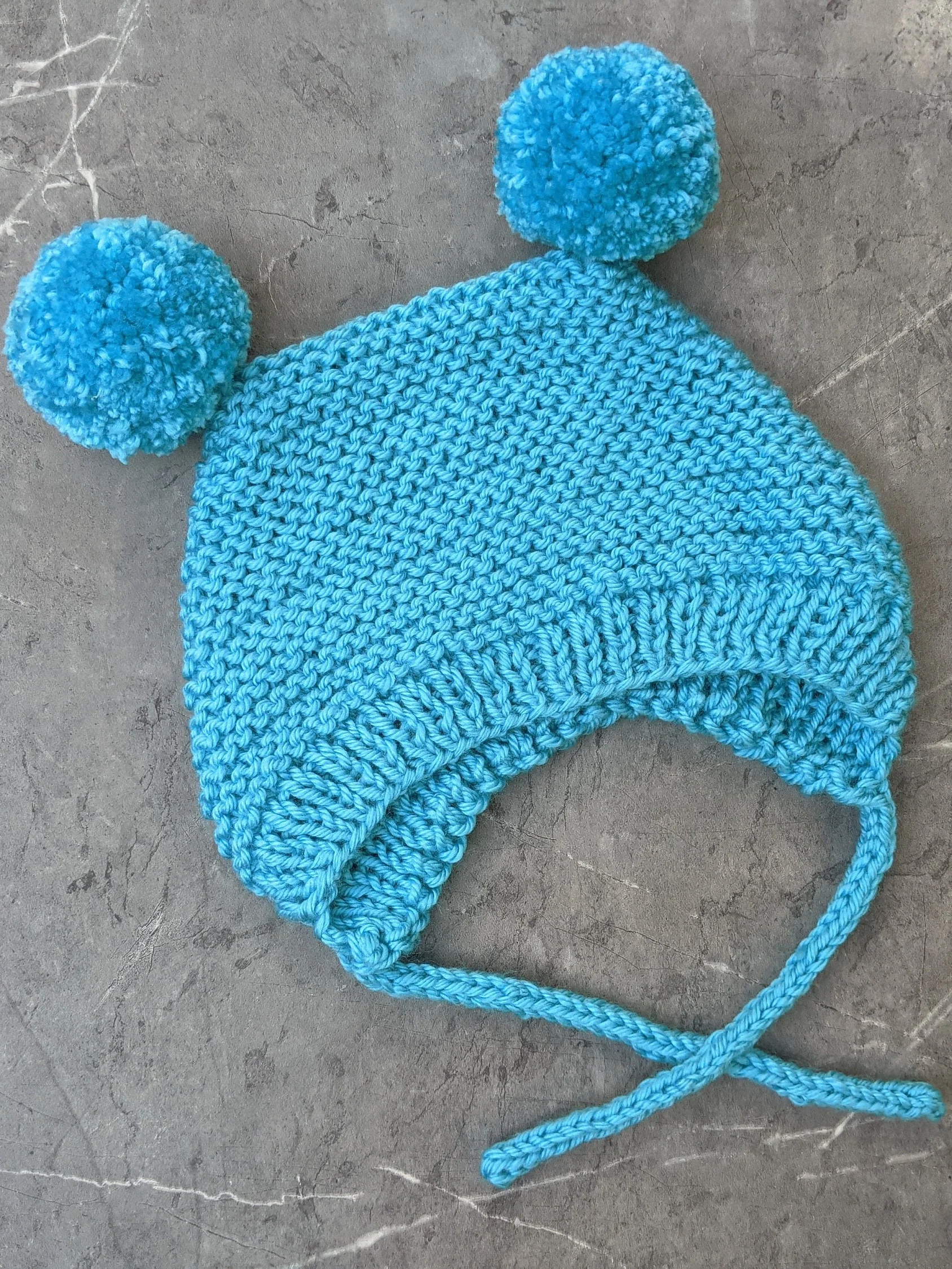 Baby Knit Bonnet Pattern with Chin Straps product image (2)