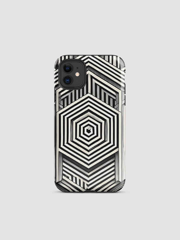 Hypnotic Geometric iPhone Tough Case - Black & White Illusion Design product image (1)
