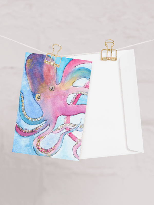 Rainbow Octopus Blank Card product image (3)