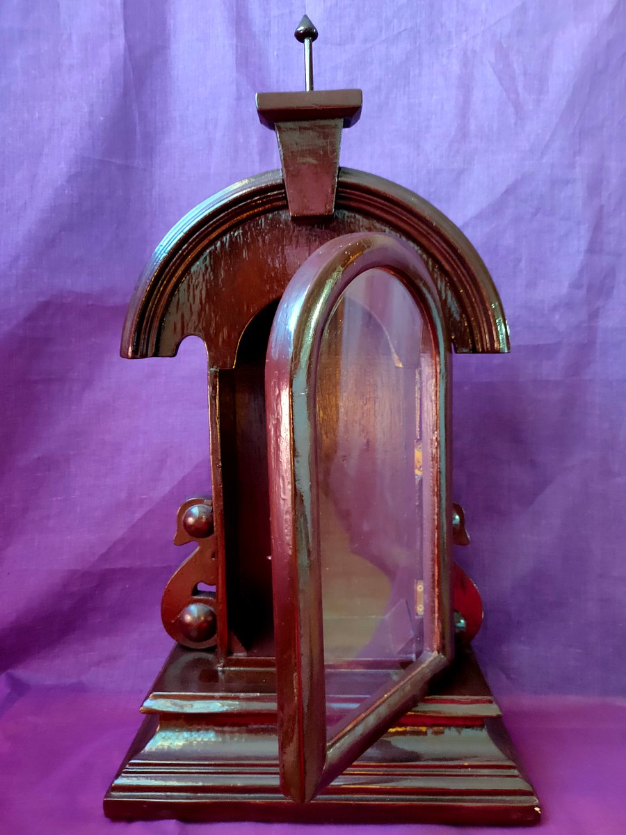 Pequeno altar religioso em madeira, oratório século XIX, vintage restaurado product image (7)