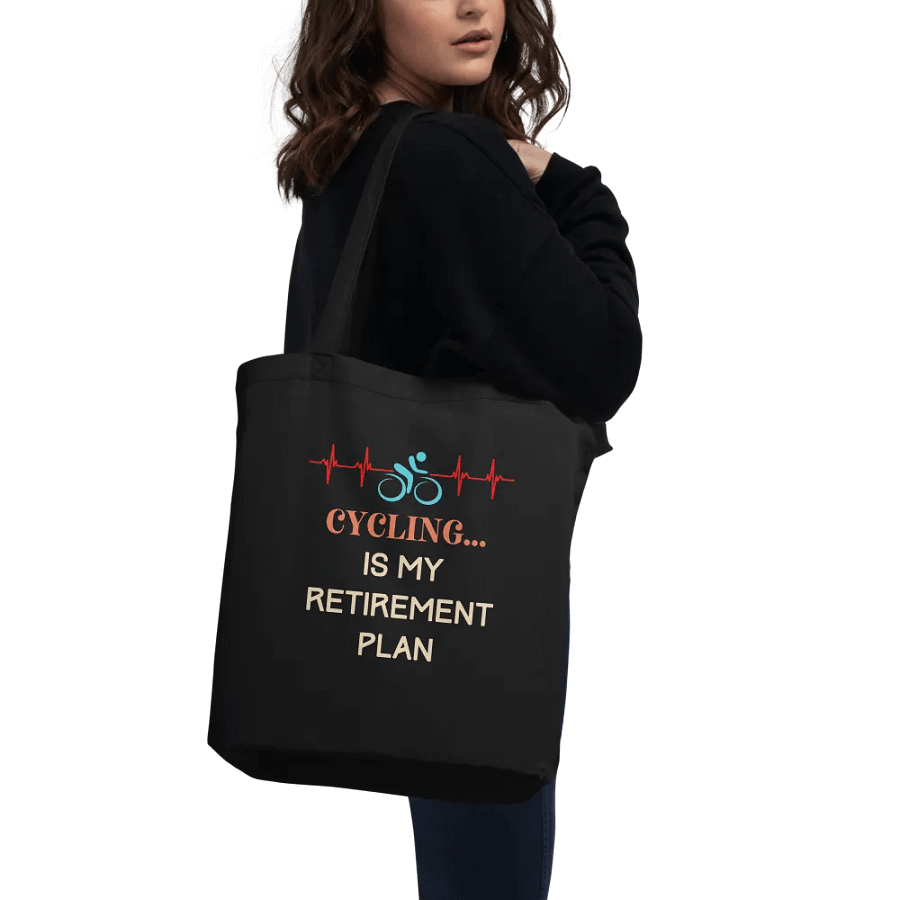 Cycling is My Retirement Plan Organic Tote Bag product image (6)