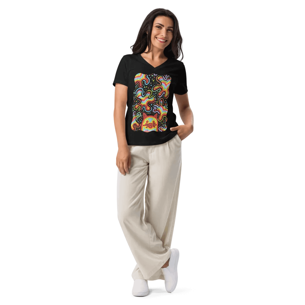 When the Catnip Hits V-Neck T-shirt product image (9)