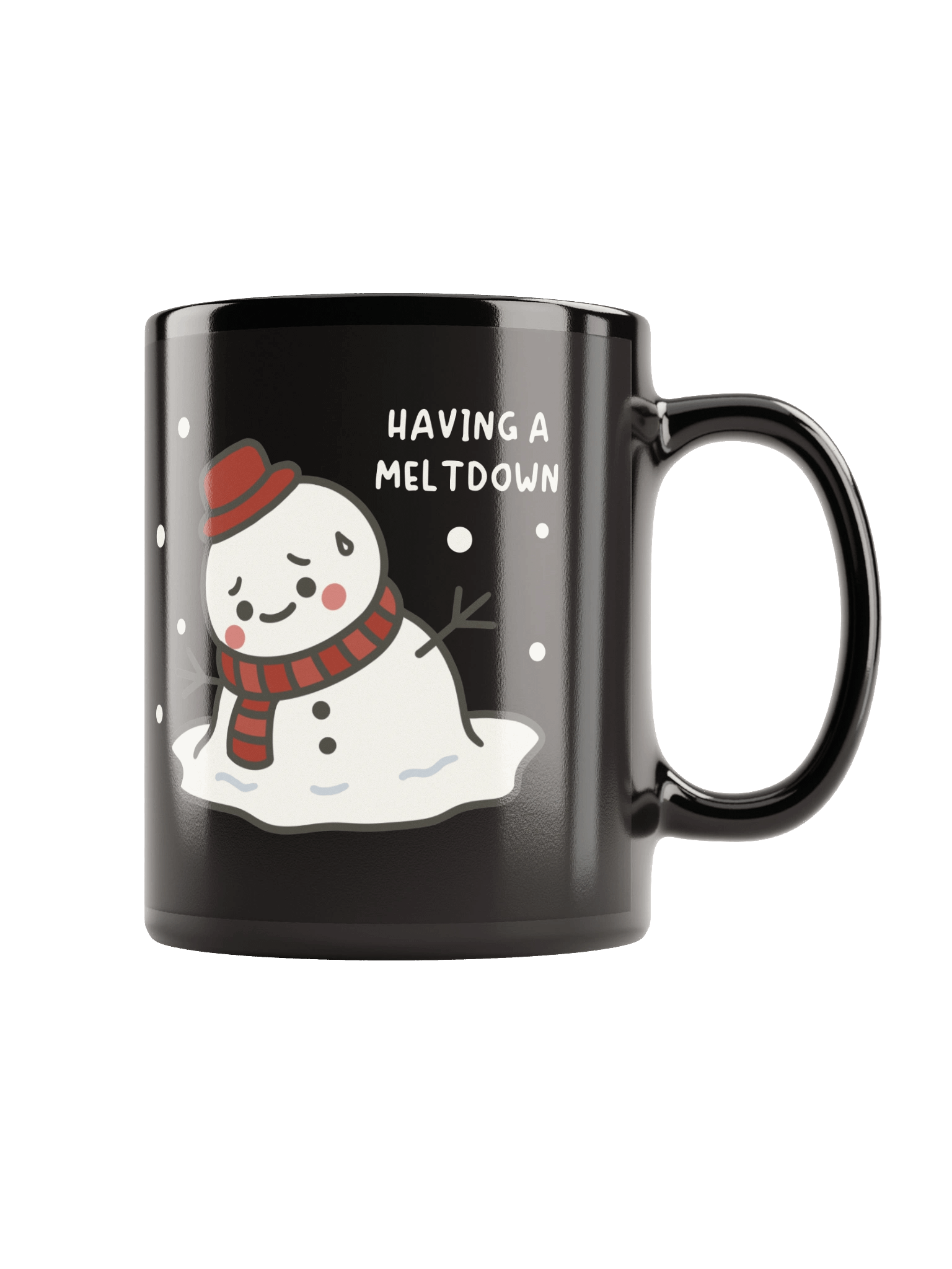 Snowman Meltdown Black Glossy Mug product image (2)