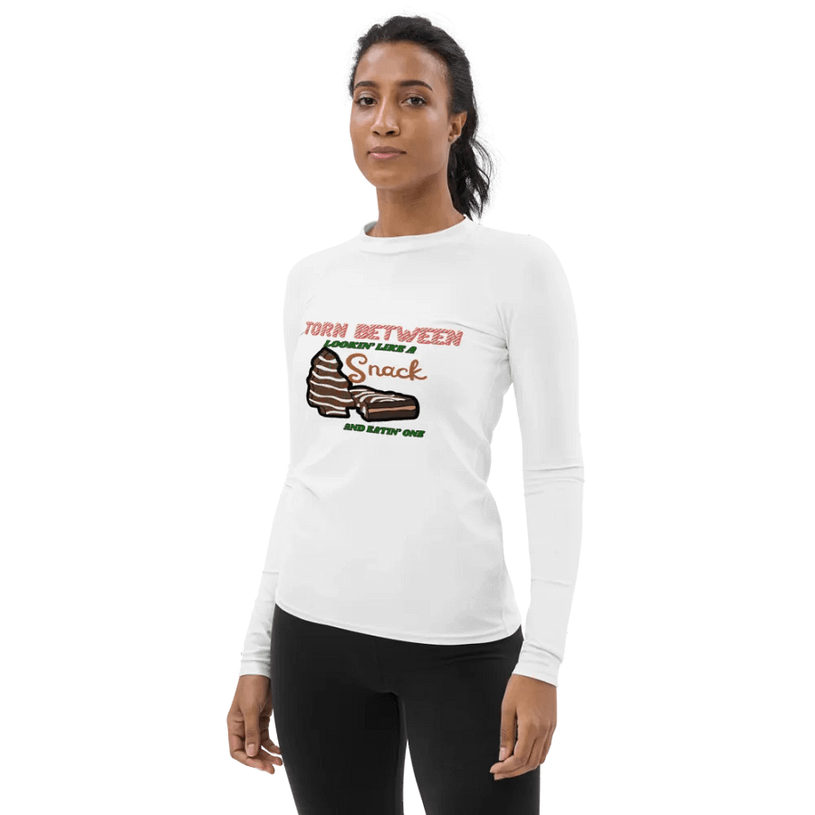 Chocolate Snack Torn Between Women's Rash Guard product image (3)