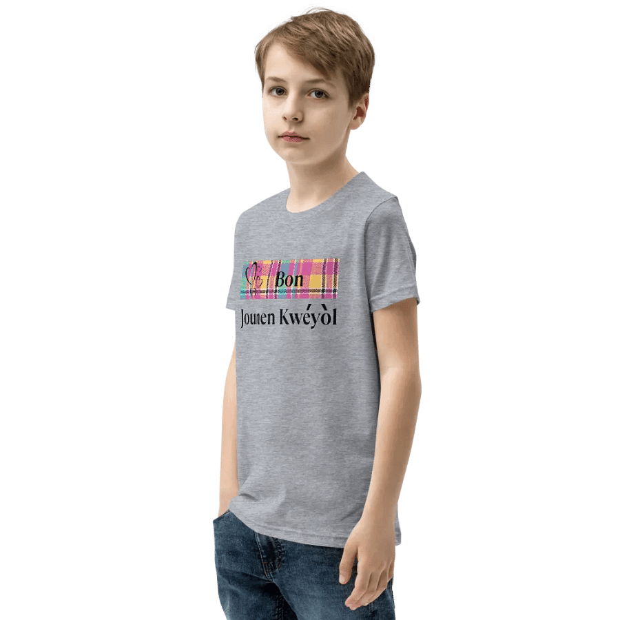 Kwéyòl Hearts Madras Youth T-Shirt product image (8)