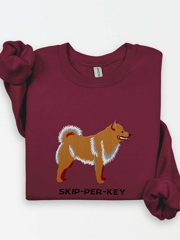 Skip-Per-Key Sweatshirt (Embroidered) of a Schipperke(Tan) product image (1)