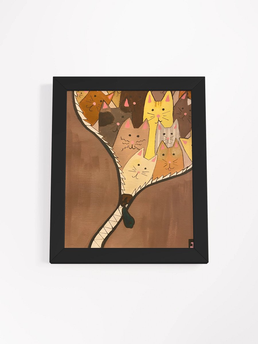 "Unleash The Cats" Framed Poster Print (Brown) product image (1)