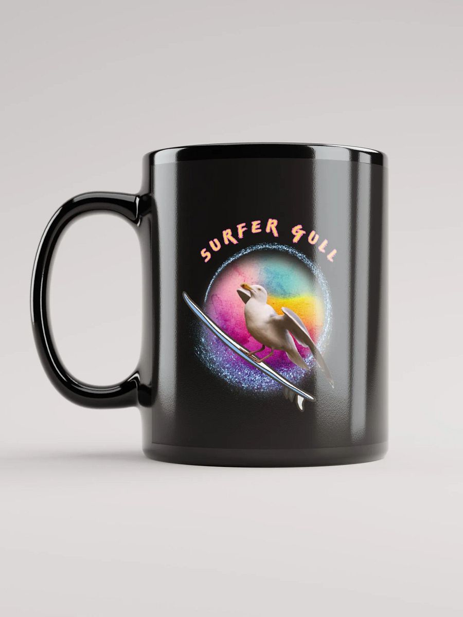 Soleil the Surfer Gull Glossy Black Mug product image (11)